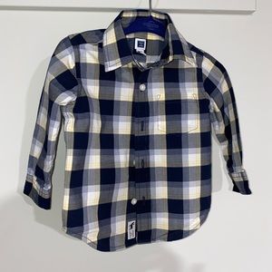 J&J button down plaid shirt size 6-12 mo